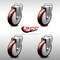 Service Caster 5 Inch SS Maroon Polyurethane Wheel Swivel Bolt Hole Caster Set SCC-SSBH20S514-PPUB-MRN-4 - alternate 3